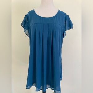 NWT Short Sleeve Double Layers Chiffon Tunic